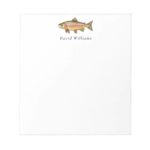 Bloco De Notas Rainbow Trout Pescador Personalizado