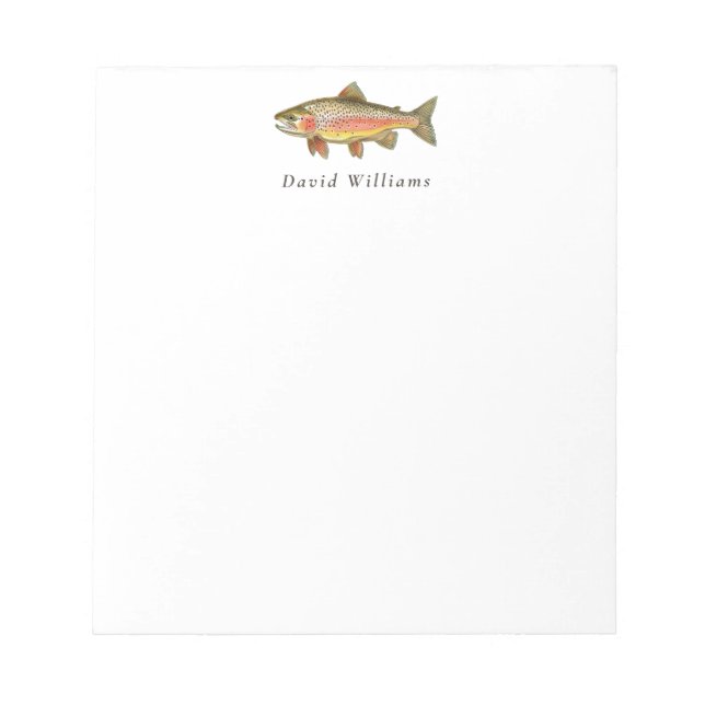 Bloco De Notas Rainbow Trout Pescador Personalizado (Frente)