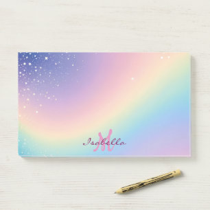 Bloco De Notas Rainbow Unicorn Glitter