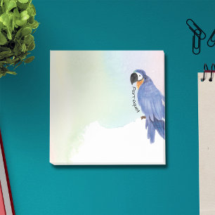 Bloco De Notas Rainbow Watercolor Azul & Dourado Nome do papagaio