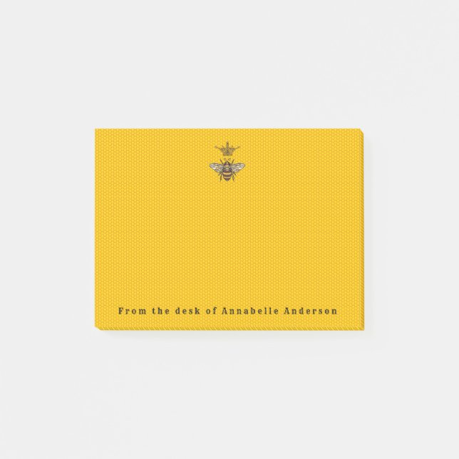 Bloco De Notas Rainha Bee com Coroa Ornamentado (Frente)