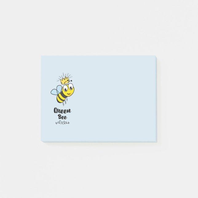 Bloco De Notas Rainha Bee Cute Bumble Bee com Coroa (Frente)