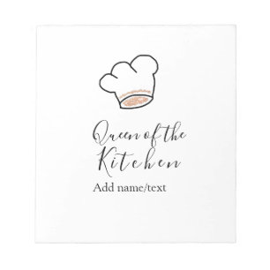 Bloco De Notas Rainha da cozinha chef cozinhando adicionar nome c