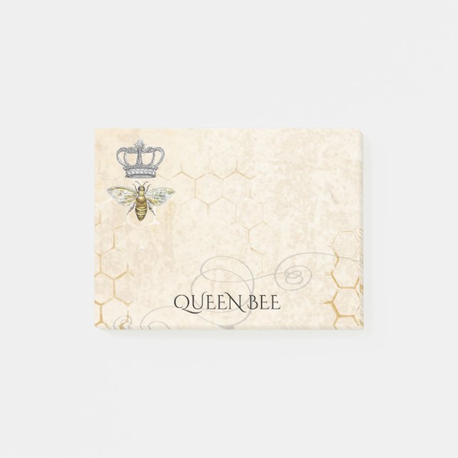 Bloco De Notas Rainha de Bee Hive Querida Abelha (Frente)
