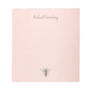Bloco De Notas Rainha de Bee Iridescente Emboscada Texto em Rosa