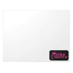 Bloco De Notas Rainha de glitter rosa personalizada, cinzenta, po