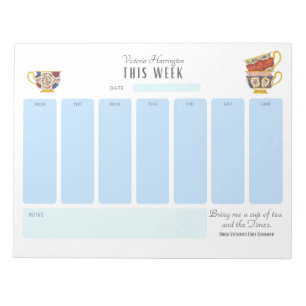 Bloco De Notas Rainha Victoria Tea Semana Personalizada