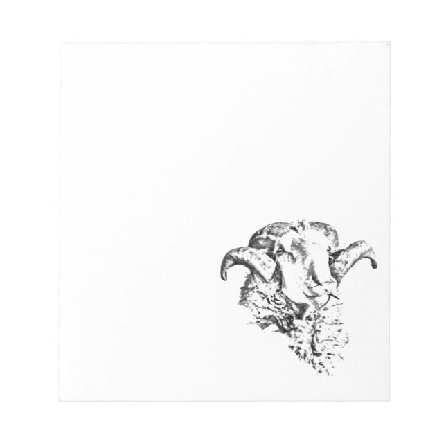 Bloco De Notas Ram de Ovelha Cuta Funky (Frente)