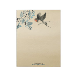 Bloco De Notas Ramificação de Árvore Elegante e Pássaro | Pergami