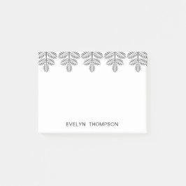 Bloco De Notas Ramificação Tropical Botânica Elegante Branca Negr