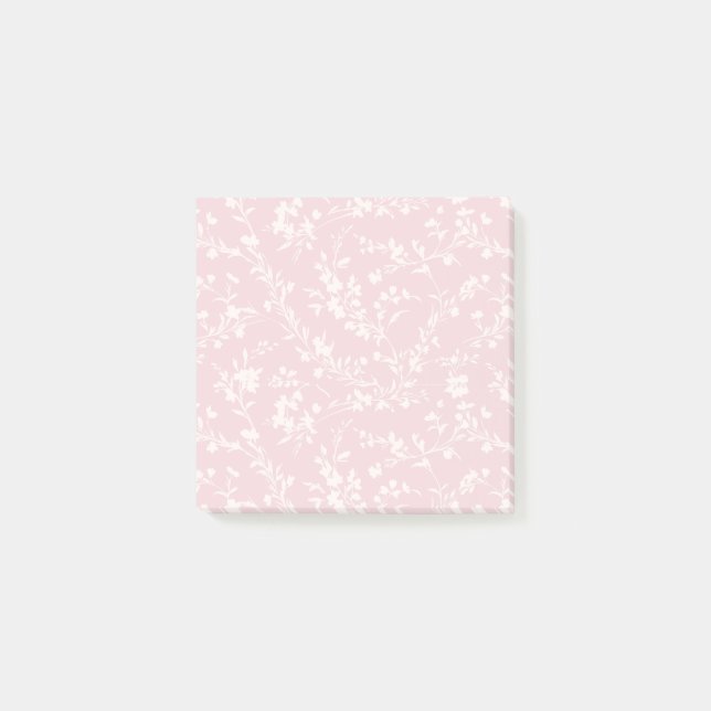 Bloco De Notas Raminhos de Primavera Neutro - Rosa Bege (Frente)