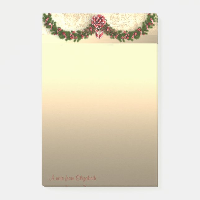 Bloco De Notas Ramo de árvore de Natal elegante - Personalizado (Frente)