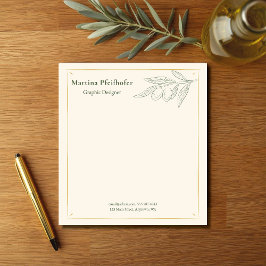 Bloco De Notas ramo de oliveira elegante