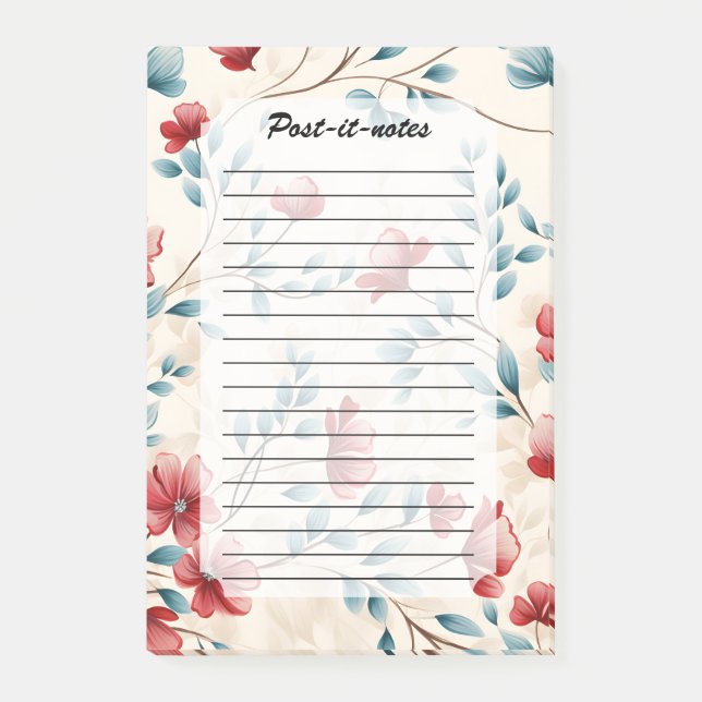 Bloco De Notas Ramo Floral Botânico Elegante (Frente)