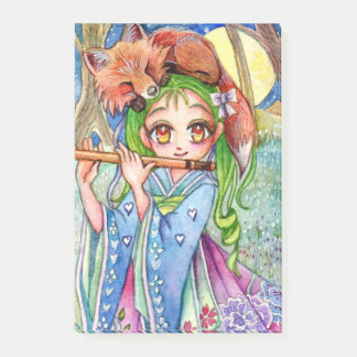 Bloco De Notas Rapariga com Raposa Sonolenta