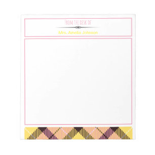 Bloco De Notas Rapariga Da Mesa Do Nome De Script Personalizado T