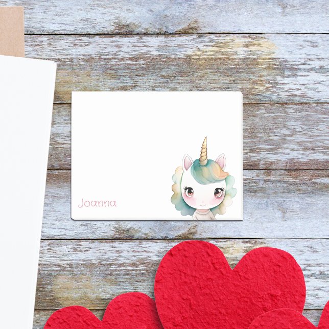 Bloco De Notas Rapariga Unicorn Personalizada com Nome (Criador carregado)