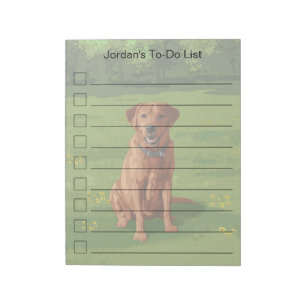 Bloco De Notas Raposa Vermelha Amarelo Labrador Cão de Retriever
