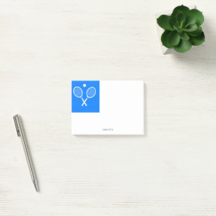 Bloco De Notas Raquetes de Ténis Fundo Azul Personalizado