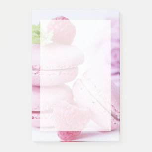 Bloco De Notas Raspberry Macarons rosa Foto de pastelaria frances