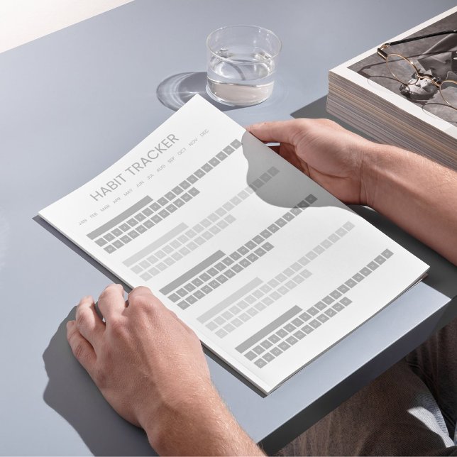 Bloco De Notas Rastreador de Hábitos Cinza (Criador carregado)