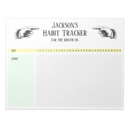 Bloco De Notas Rastreador de Hábitos de Pontas Retro