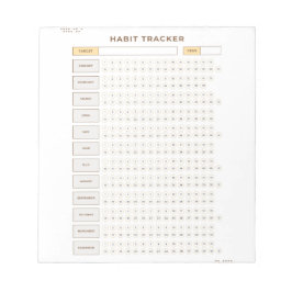 Bloco De Notas Rastreador de Hábitos Minimalista Design em Grade
