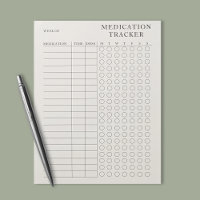 Rastreador de medicação Semanal Moderno e Simples