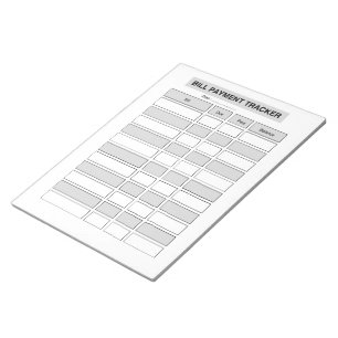 Bloco De Notas Rastreador de Pagamento de Contas Mensais