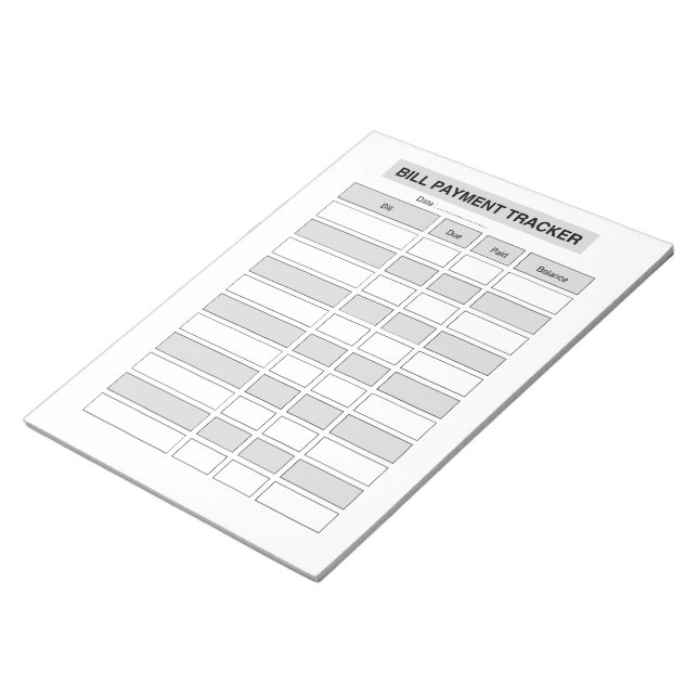 Bloco De Notas Rastreador de Pagamento de Contas Mensais (Inclinado)