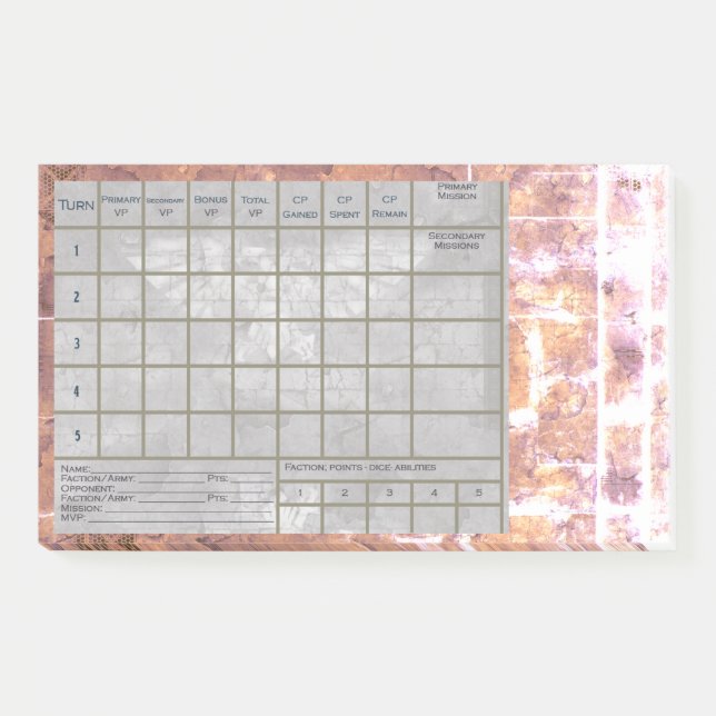 Bloco De Notas Rastreador de Pontuação e Relatório de Batalha de  (Frente)