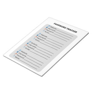 Bloco De Notas Rastreador de Senha Minimalista 