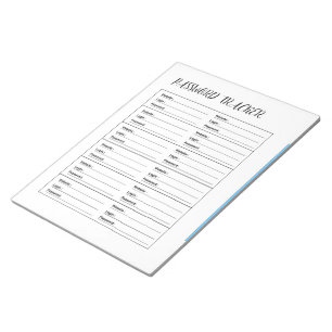 Bloco De Notas Rastreador de Senha Minimalista 