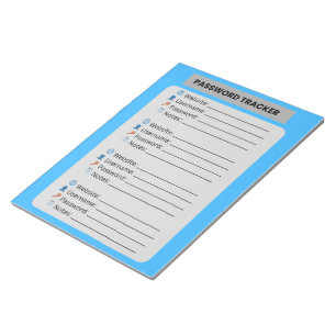 Bloco De Notas Rastreador de Senha Minimalista 