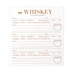 Bloco De Notas Rastreador de Whiskey, Folha de Avaliação do Sus