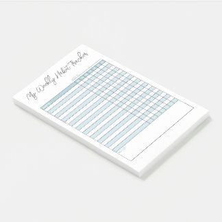 Bloco De Notas Rastreador Semanal de Hábitos Azul Pastel Minimali