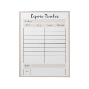 Bloco De Notas Rastreadores de Despesas Personalizados