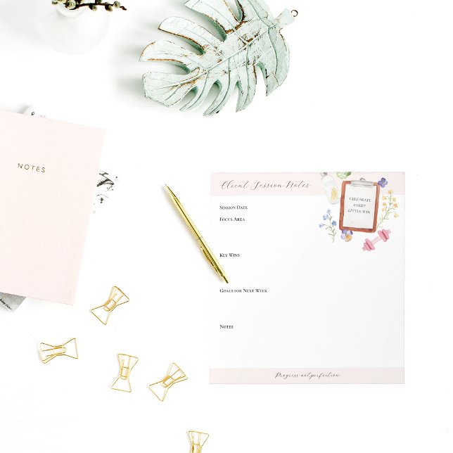 Bloco De Notas Rastreamento de Progresso de Bem-Est Floral | Nota (Criador carregado)