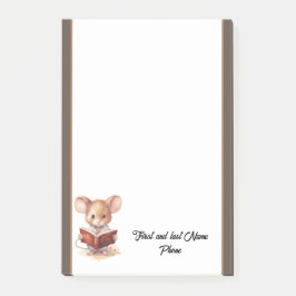 Bloco De Notas Rato bonito com livro