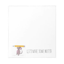 Rato com Bloco de Anotações Lápis