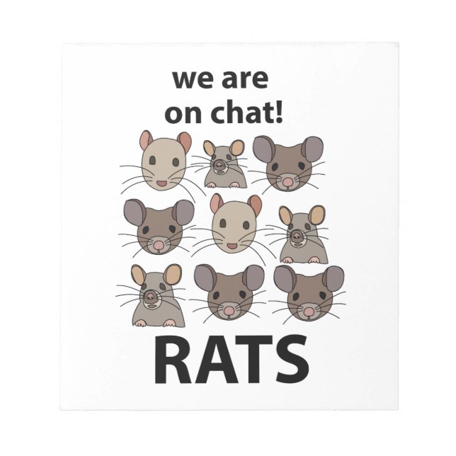Bloco De Notas Ratos Animal Nós Estamos No Chat Ratos Engraçados (Frente)