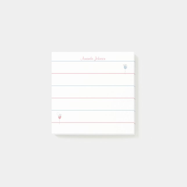 Bloco De Notas Ratos de Balões Flutuantes Personalizados Vinculad (Frente)