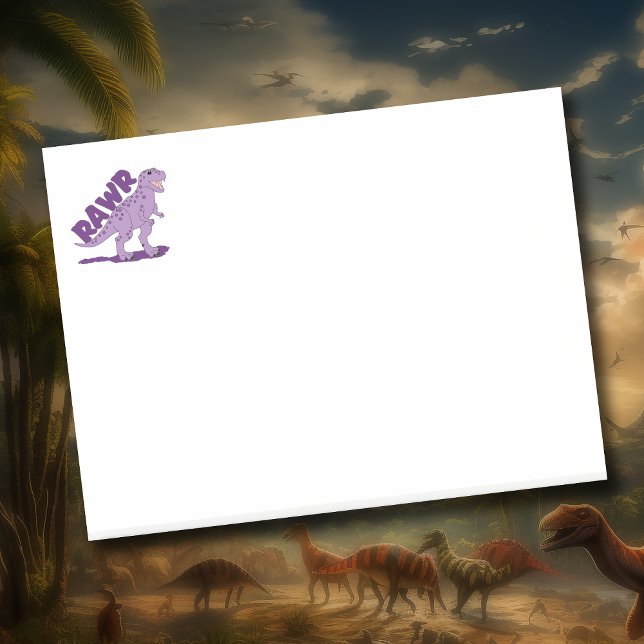 Bloco De Notas RAWR Purple Spotted T-Rex Tyrannosaurus Dinosaur (Criador carregado)