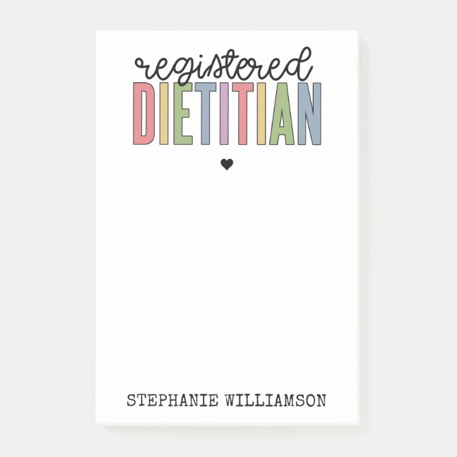 Bloco De Notas RD Multicolorido Dietitiano Registrado Personaliza (Frente)