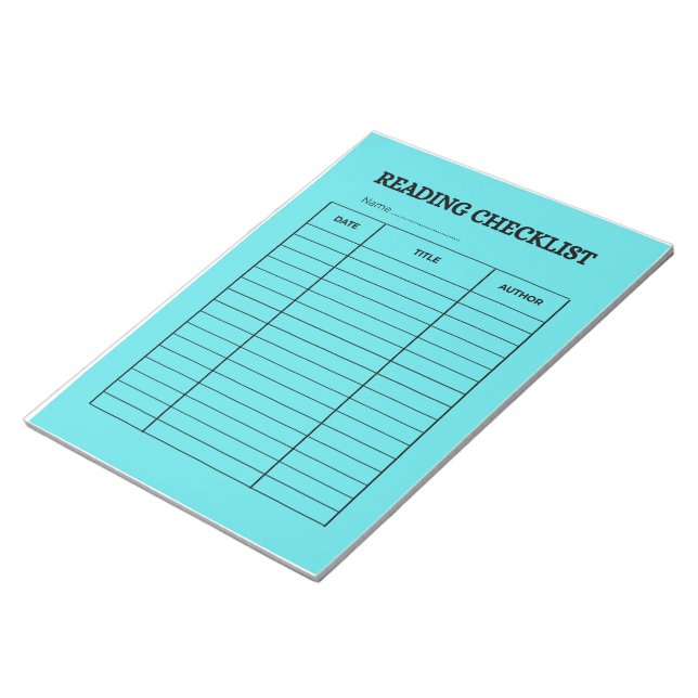 Bloco De Notas Reading Checklist Tracker (Inclinado)