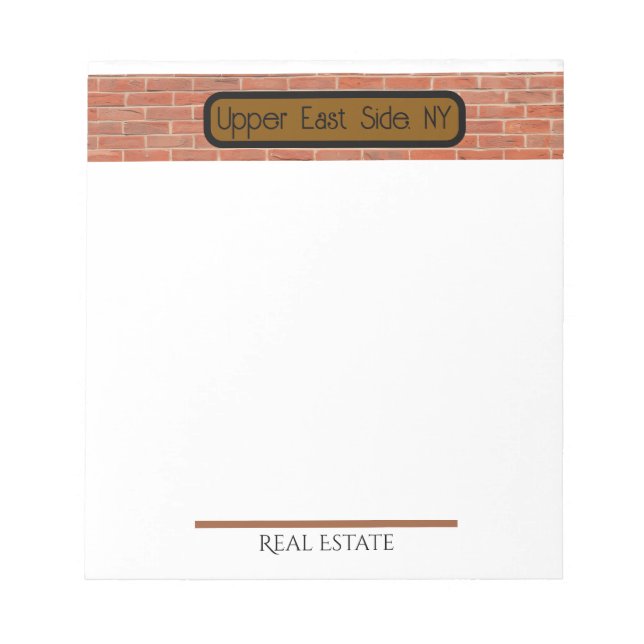 Bloco De Notas Real Estate | Upper East Side, NYC Notepad (Frente)