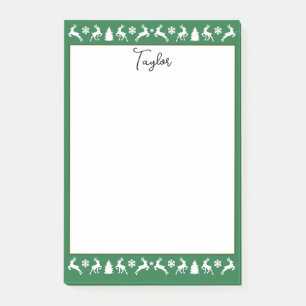 Bloco De Notas Rebeldes Elegantes Snowflakes Fir Trees