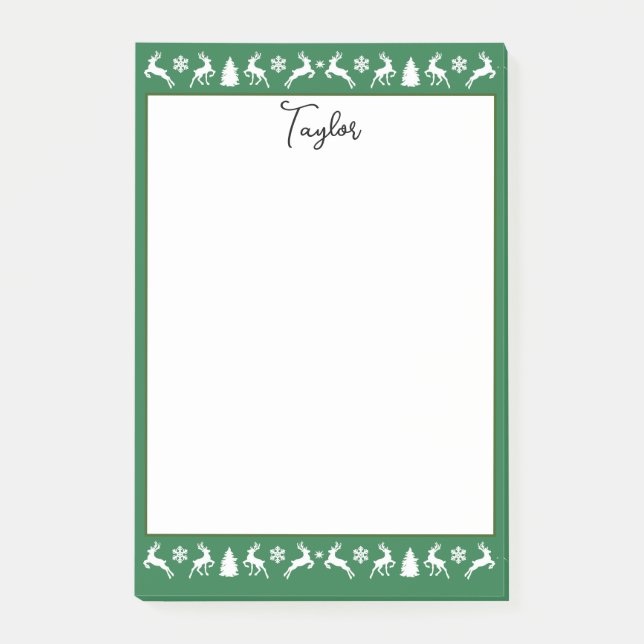 Bloco De Notas Rebeldes Elegantes Snowflakes Fir Trees (Frente)