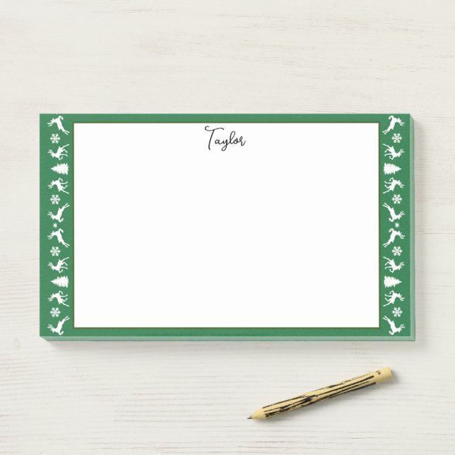Bloco De Notas Rebeldes Elegantes Snowflakes Fir Trees (Na mesa)