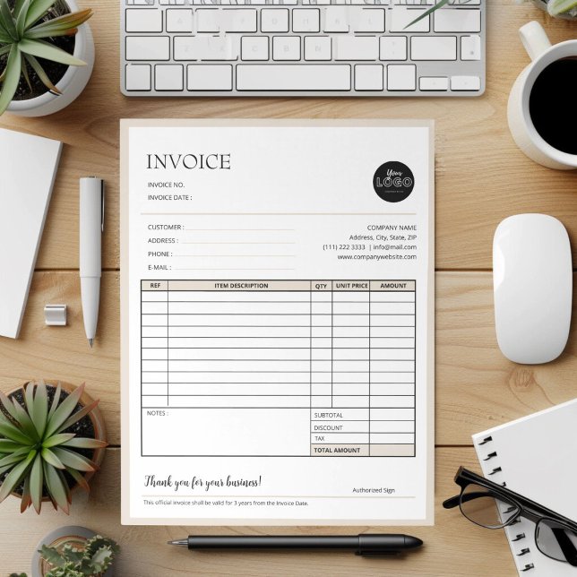 Bloco De Notas Recebimento de Venda de NFF de Cotação Comercial M (Modern Business Quotation Invoice Sales Receipt Notepad desk top mock up)